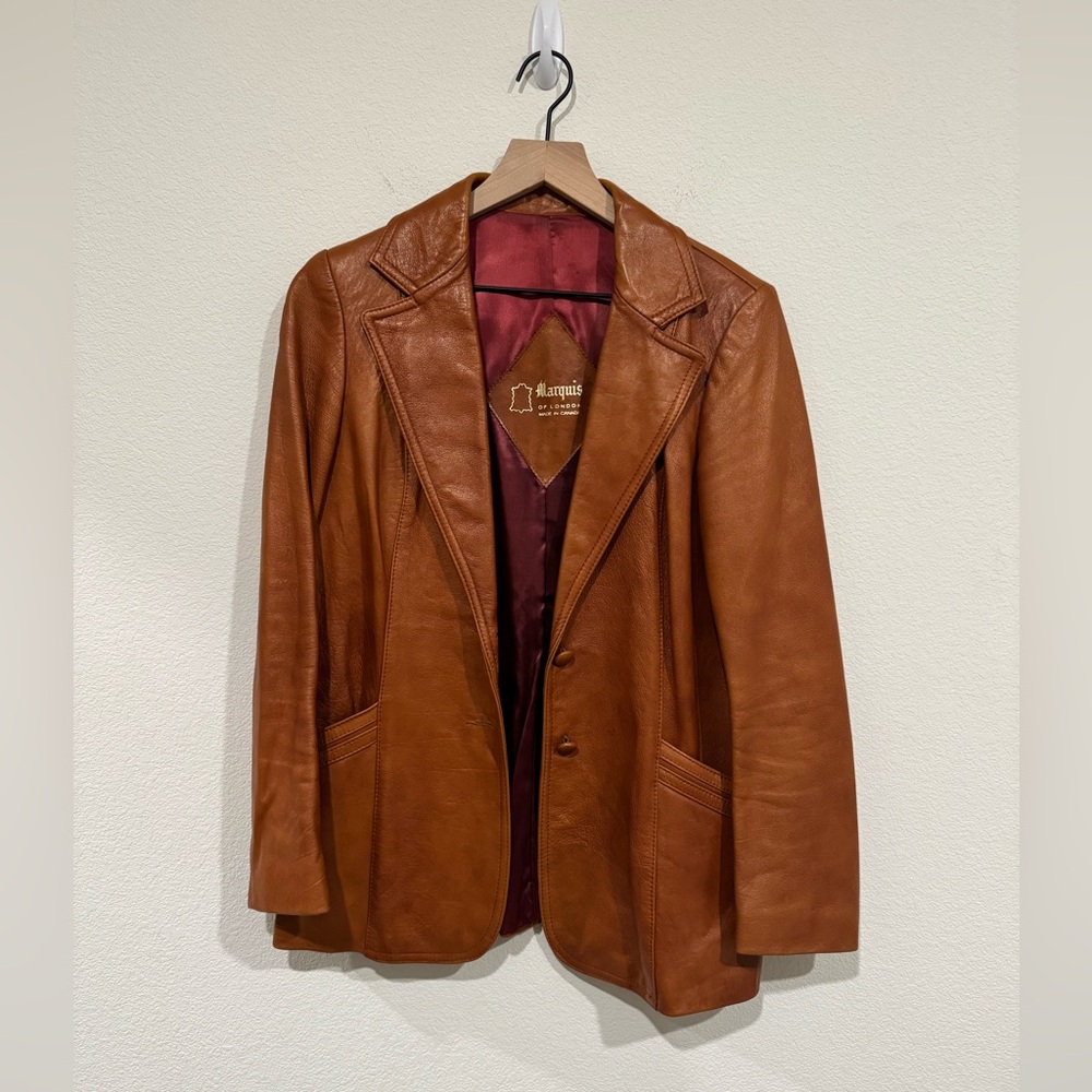 Vintage Tan Leather Coat